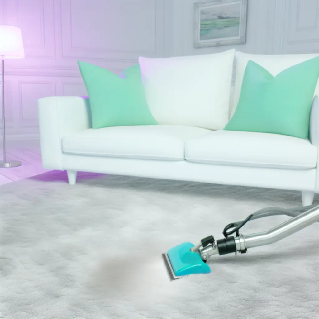 Frissen tisztított szőnyeg és bútorok