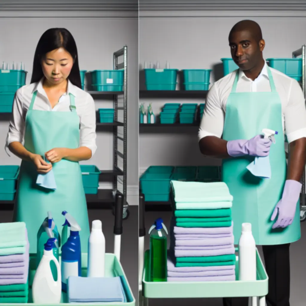 Hitelesített takarítócsapat egyenruhában