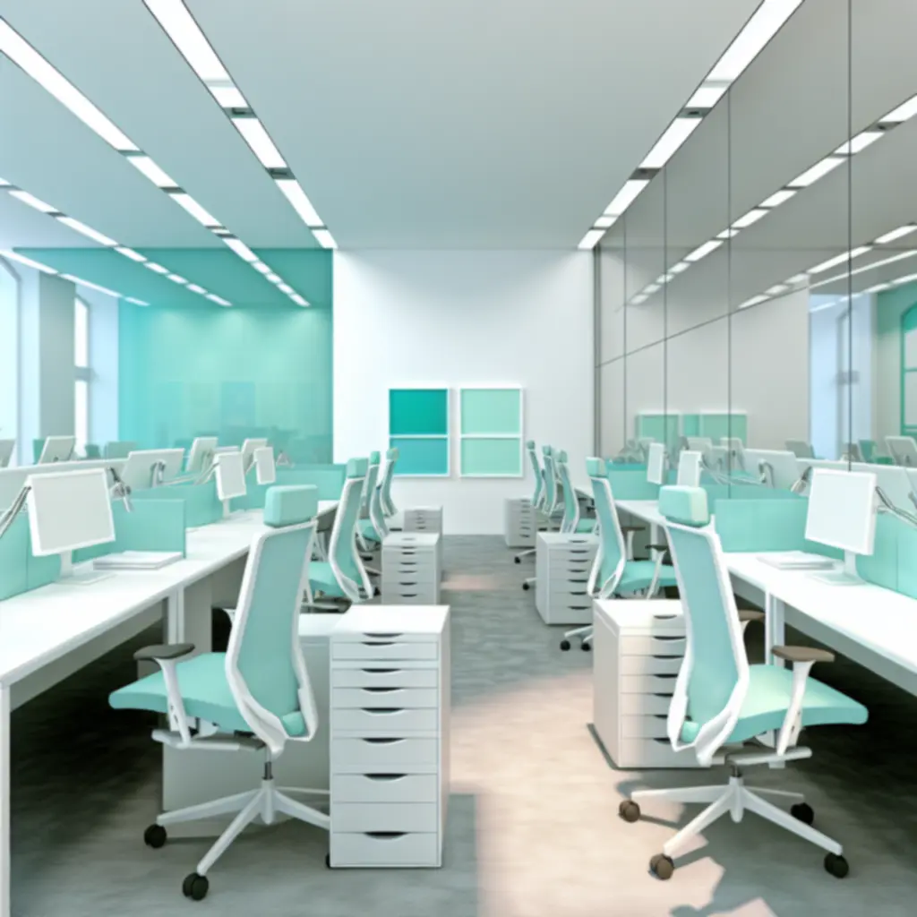 Ragyogóan tiszta kereskedelmi irodatér