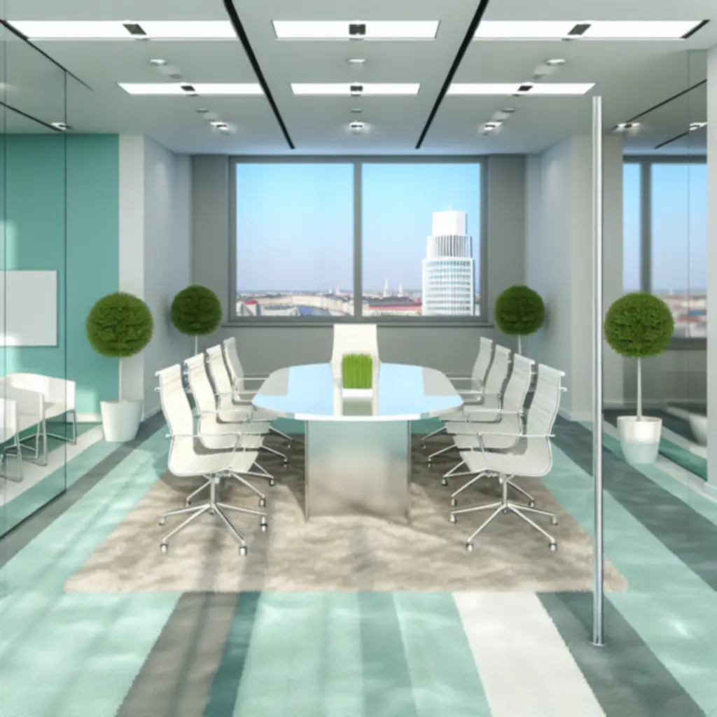 Immaculate commercial office space maintained by professional cleaning team