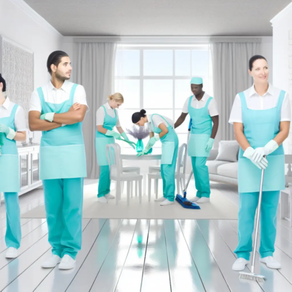 WAFFLE ADVERTISING LTD szakértői csapata takarítás közben