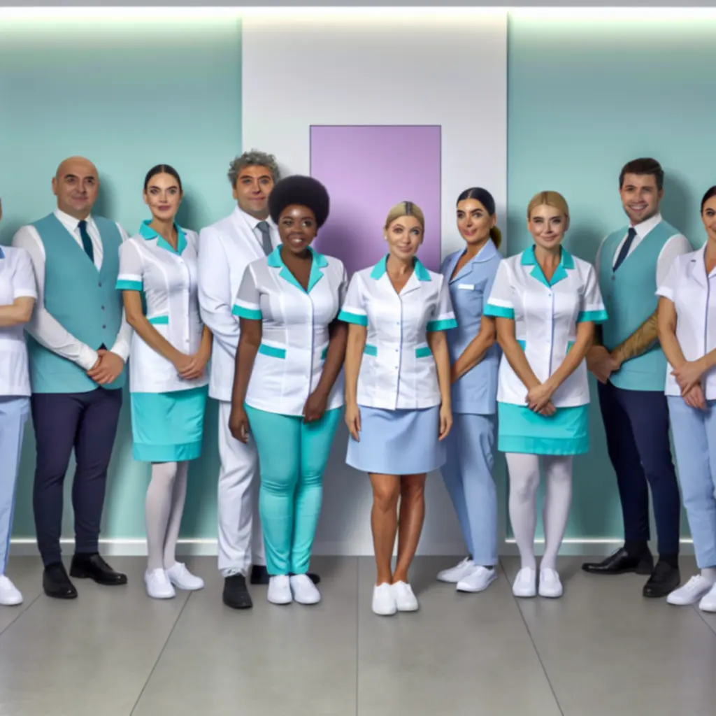 WAFFLE ADVERTISING LTD professzionális csapata egyenruhában